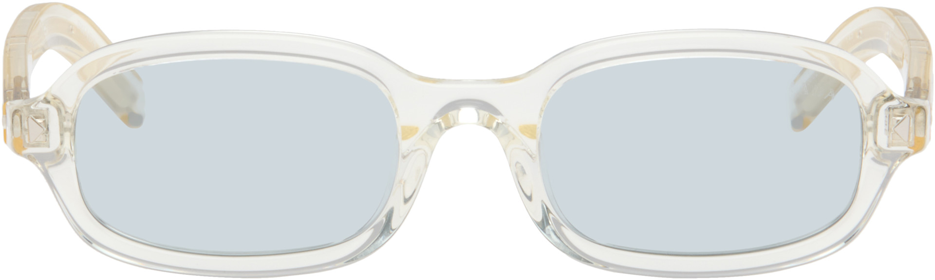 Prada Eyewear: Transparent Iconic Metal Plaque Sunglasses | SSENSE