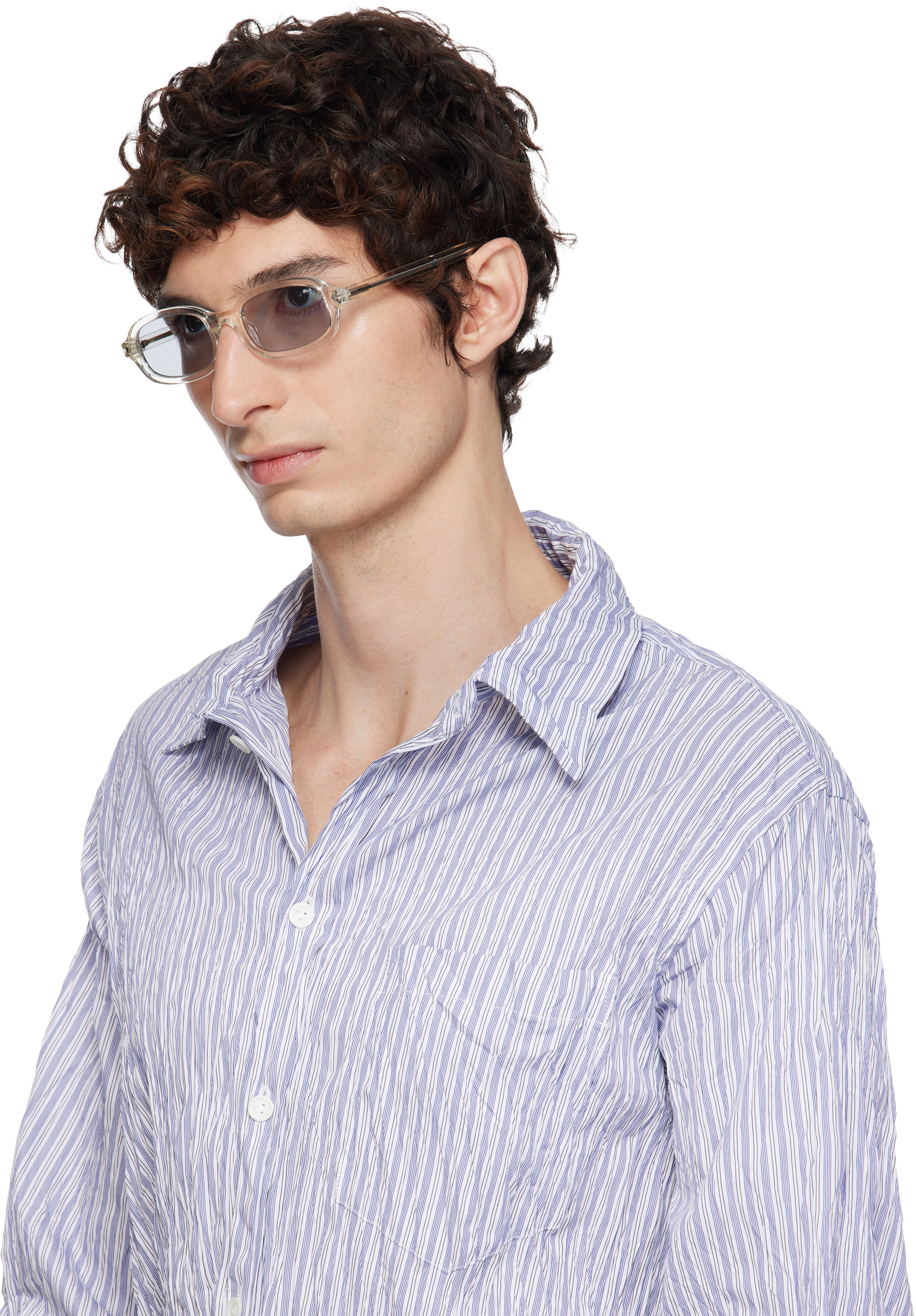 Prada Eyewear: Transparent Iconic Metal Plaque Sunglasses | SSENSE