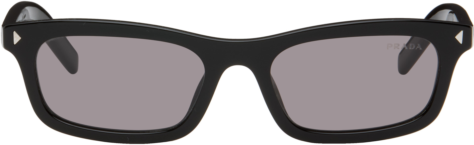 Prada Eyewear: Black Iconic Metal Plaque Sunglasses | SSENSE