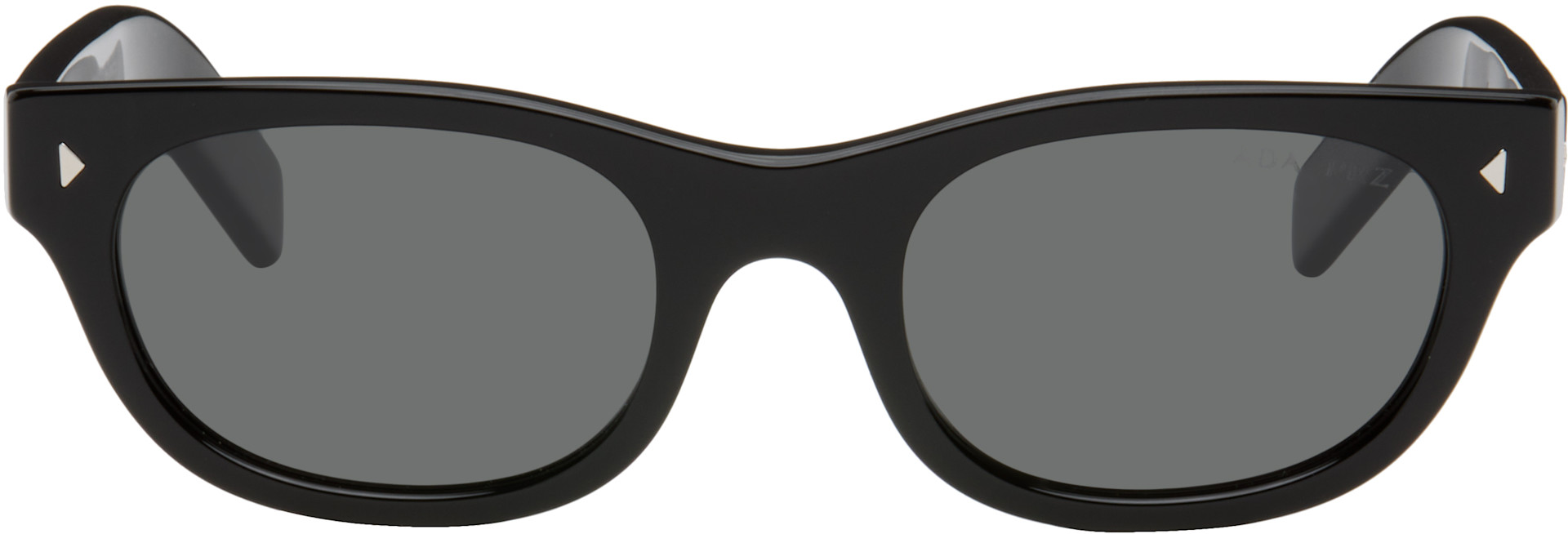 Prada Eyewear - 블랙 오벌 선글라스