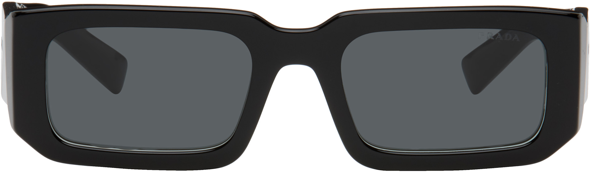 Prada Eyewear - ブラック Acetate Chunky スクエアサングラス