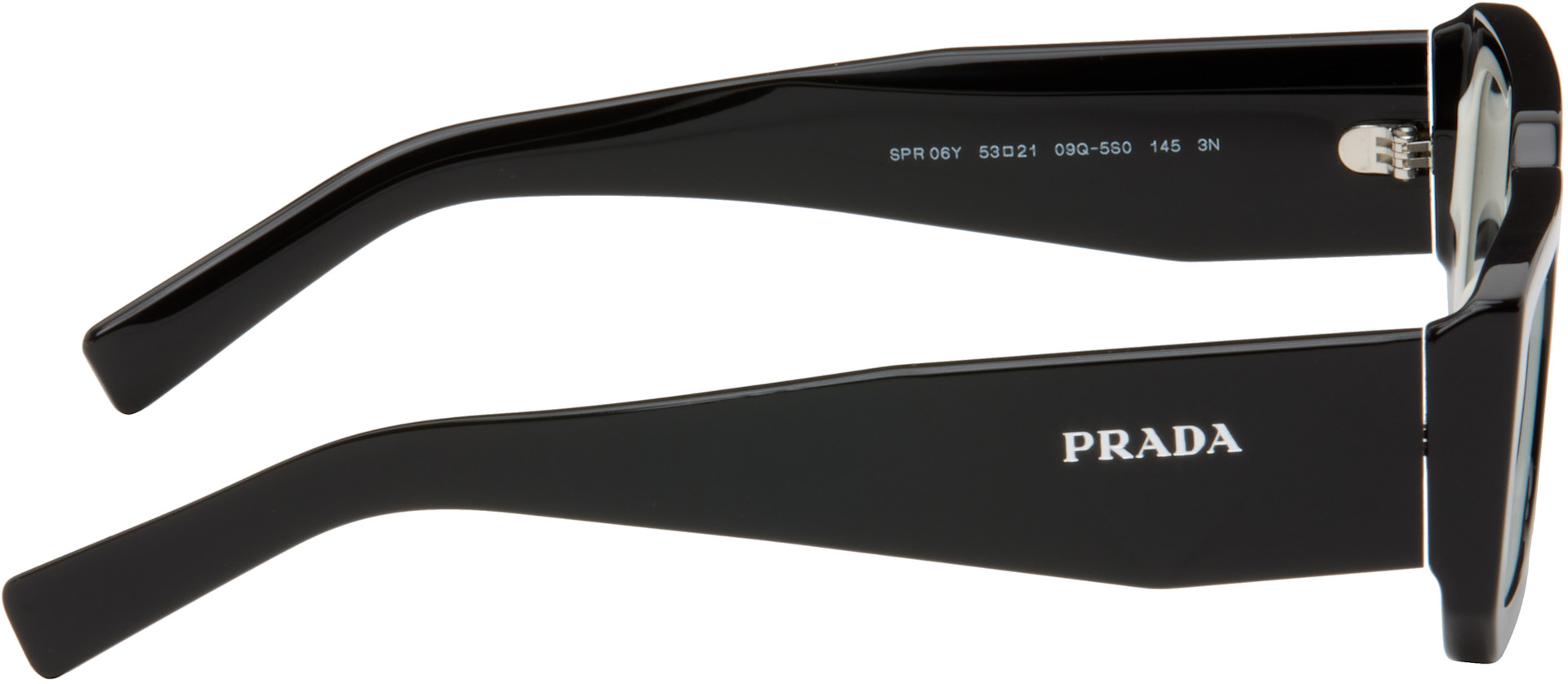 Prada Eyewear - ブラック Acetate Chunky スクエアサングラス