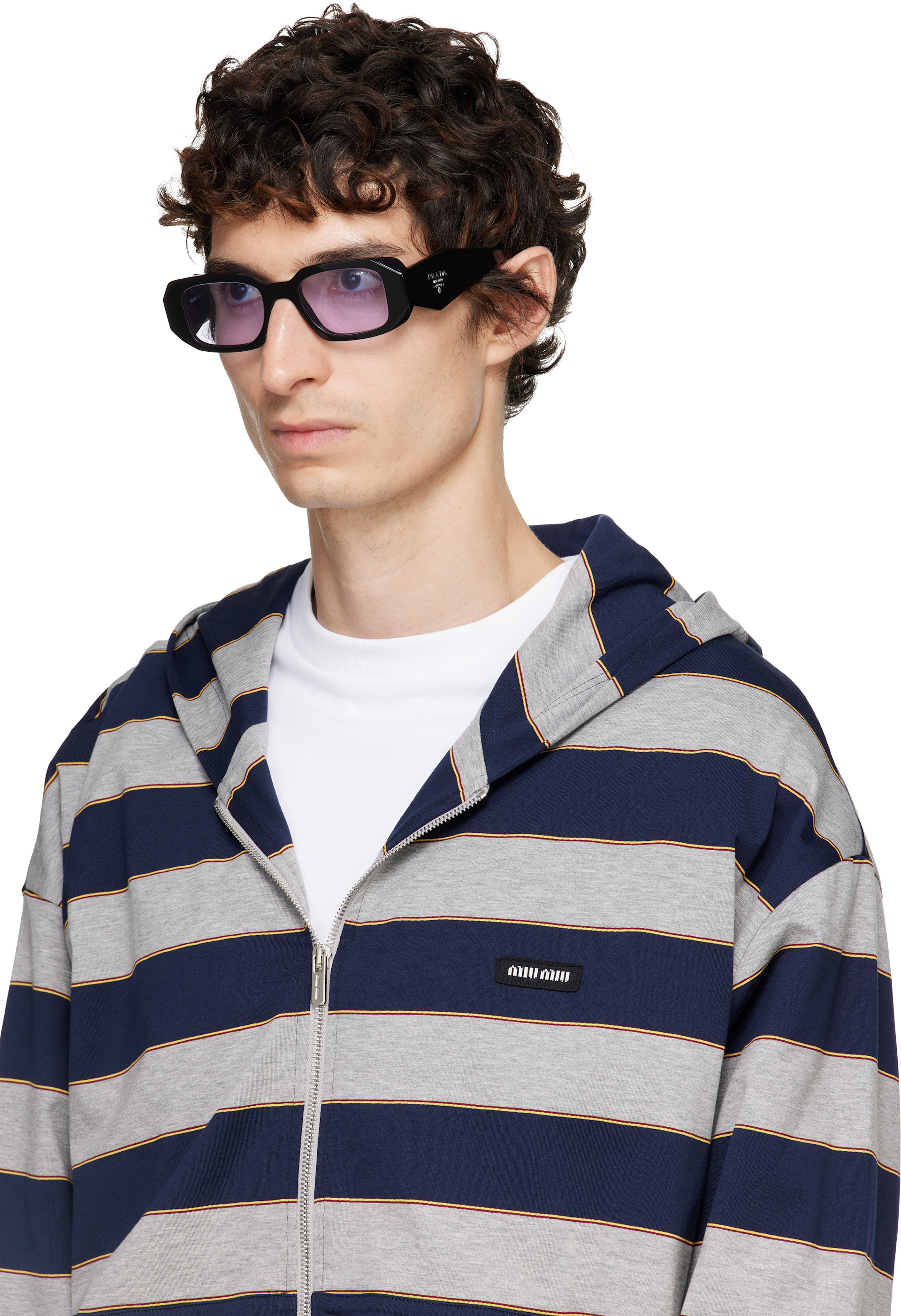 PRADA メガネ サングラス Prada Eyewear: ブラック 'Prada Symbole' サングラス | SSENSE 日本