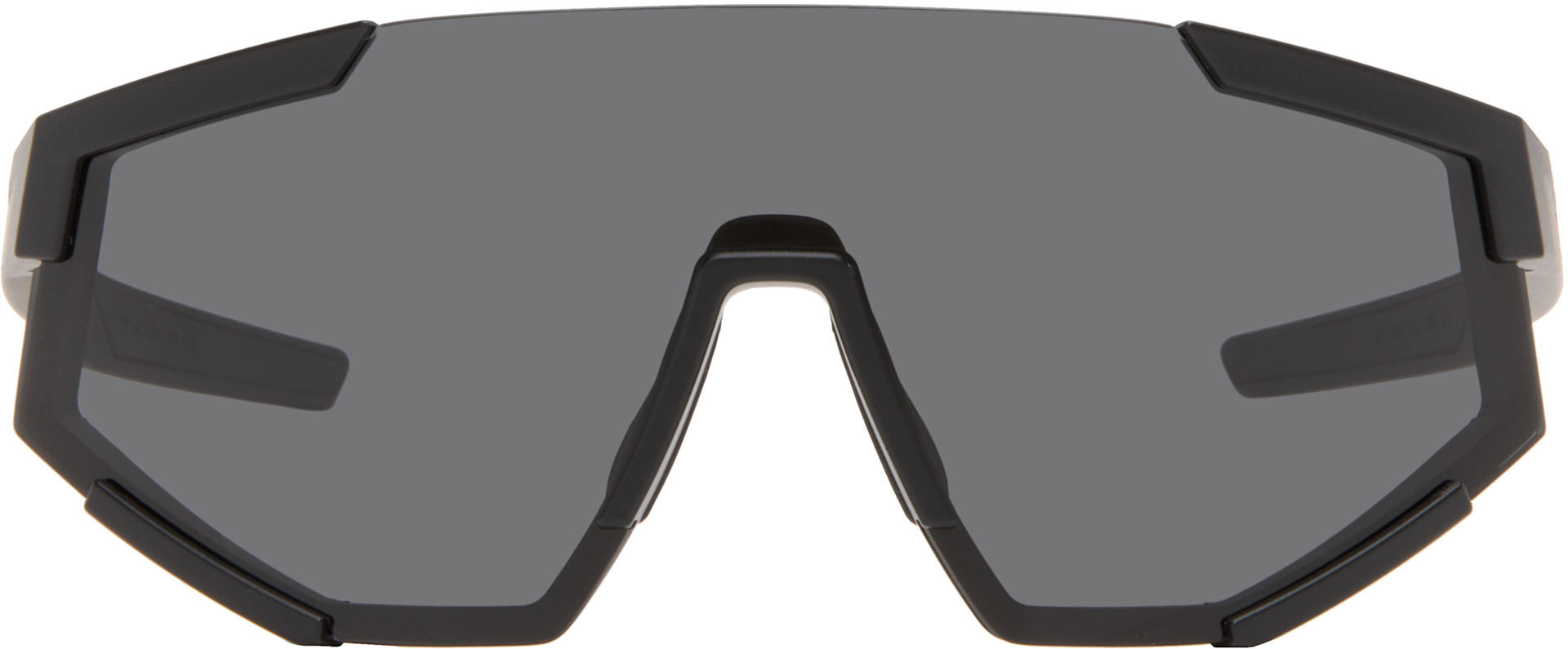 Prada Eyewear: ブラック 'Prada' Linea Rossa Impavid サングラス
