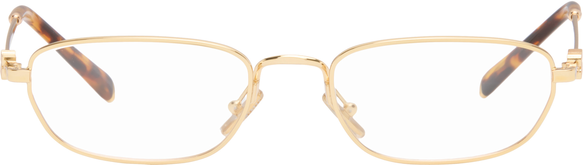 Miu Miu Eyewear - ゴールド スクエアメガネ