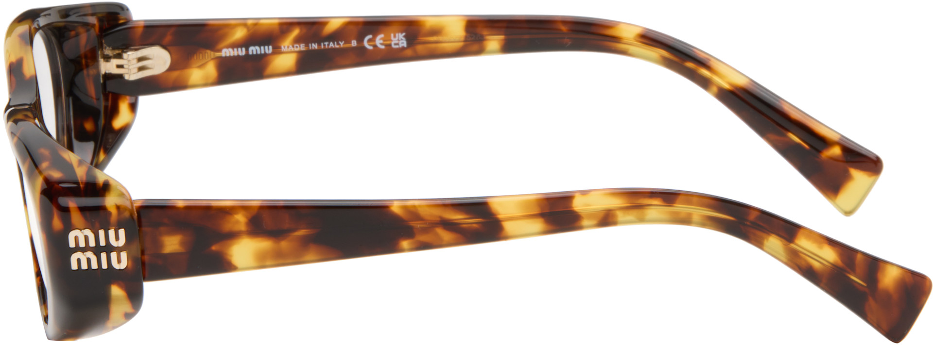 Miu Miu Eyewear: Brown Tortoiseshell Oval Glasses | SSENSE
