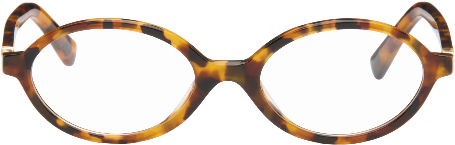 Miu Miu Eyewear: ブラウン 'Miu Regard' メガネ | SSENSE 日本