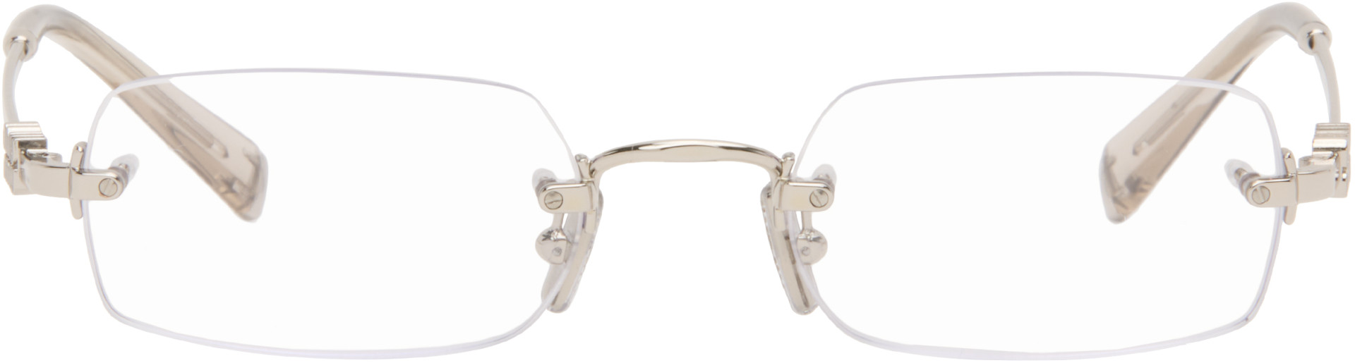 Miu Miu Eyewear - Lunettes percées argentées