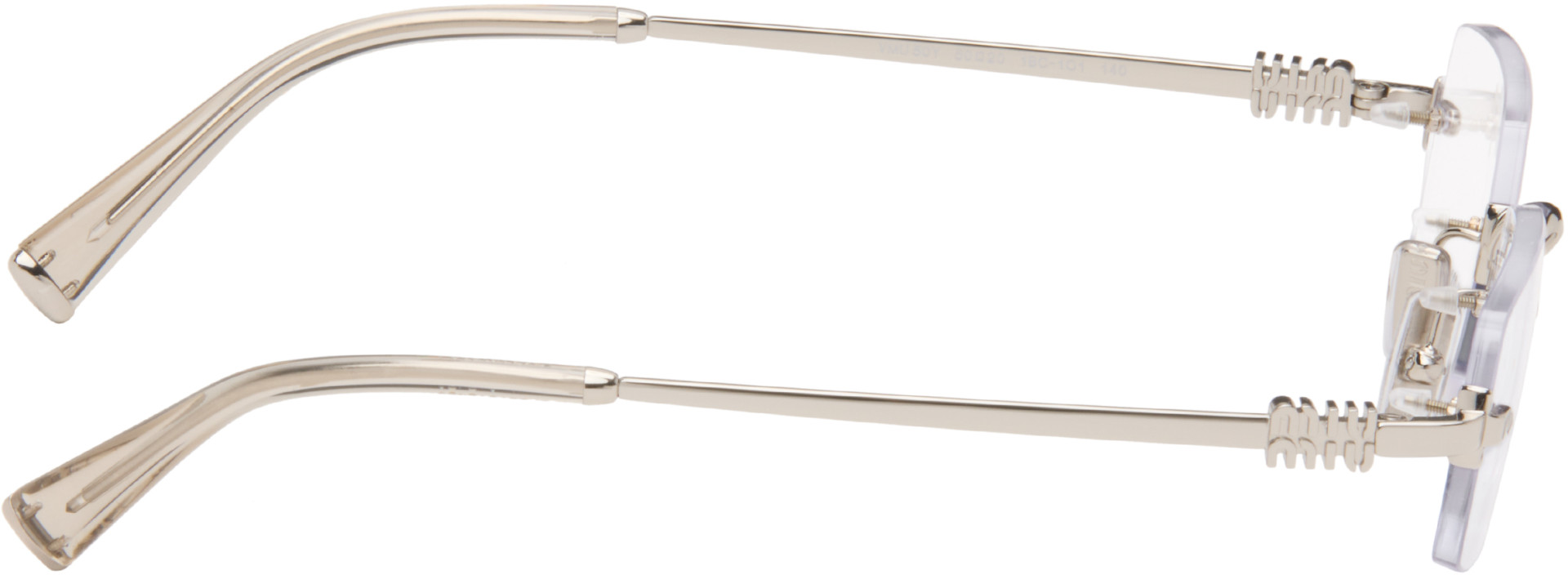 Miu Miu Eyewear - Lunettes percées argentées
