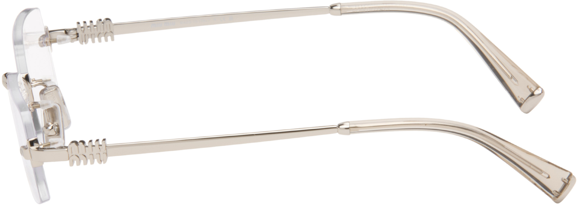 Miu Miu Eyewear - Lunettes percées argentées