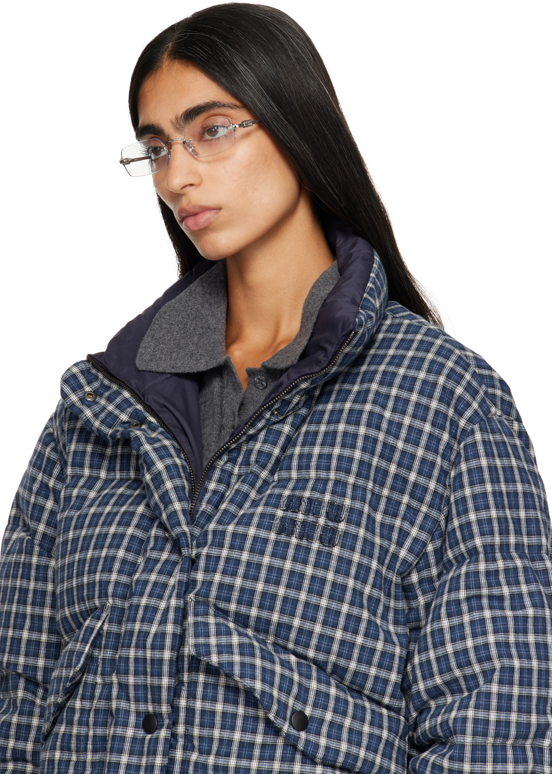 Miu Miu Eyewear - Lunettes percées argentées
