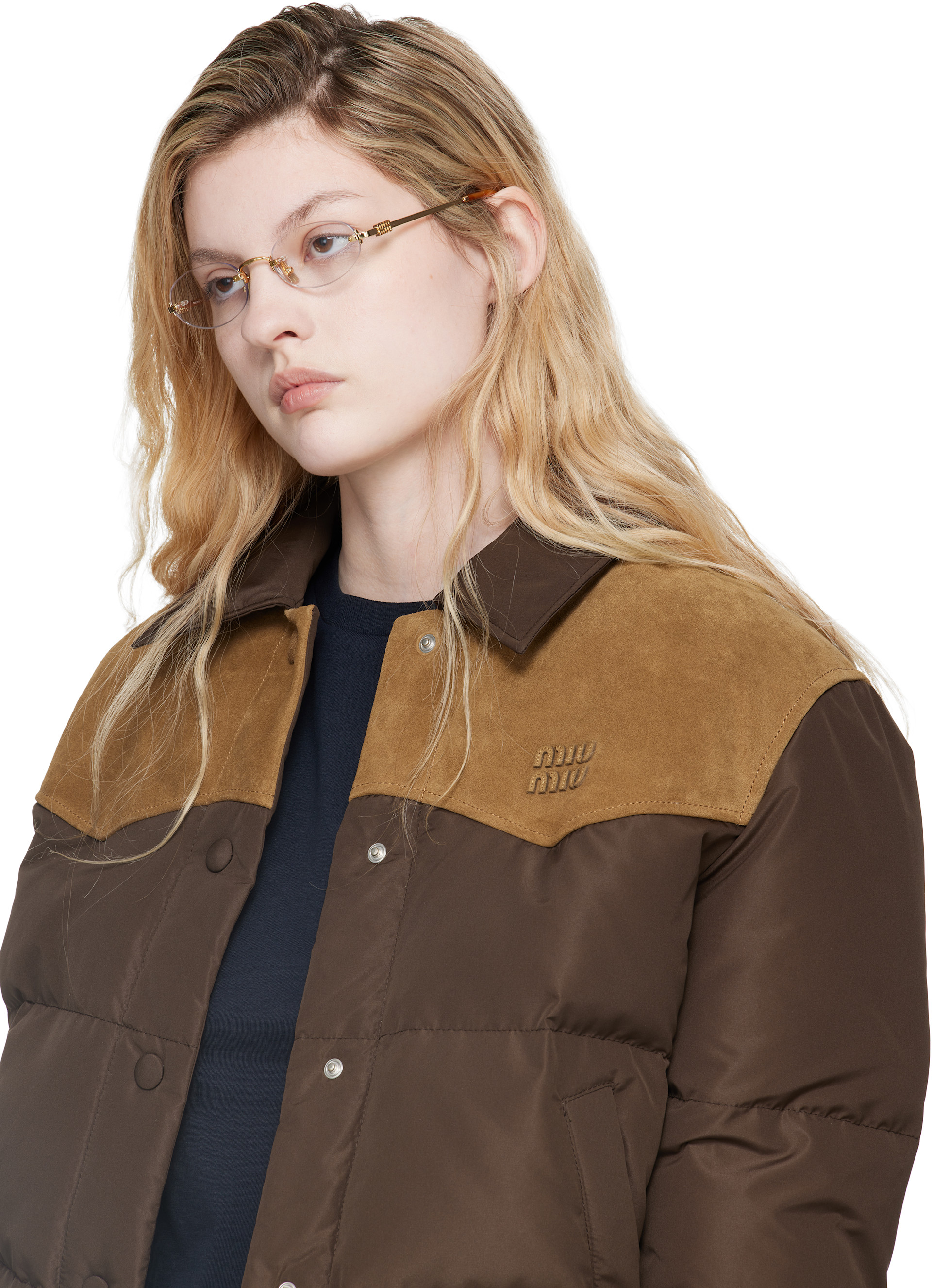 Miu Miu Eyewear - Lunettes percées dorées
