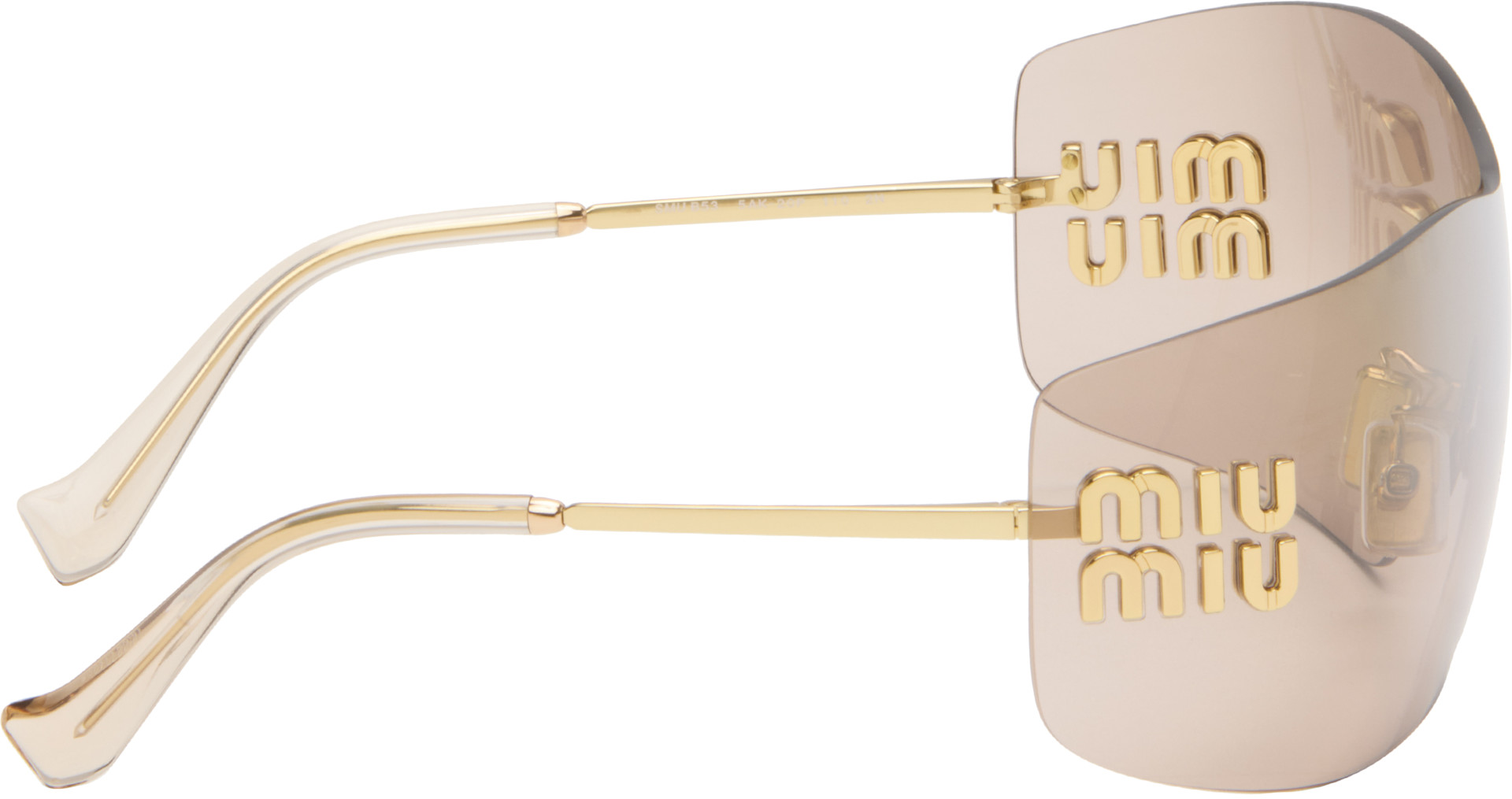 Miu Miu Eyewear: Gold Logo Hardware Sunglasses | SSENSE