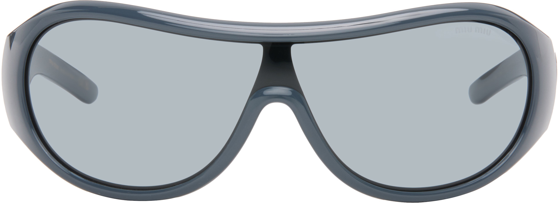 Miu Miu Eyewear: Blue 'Archive 2005' Sunglasses | SSENSE
