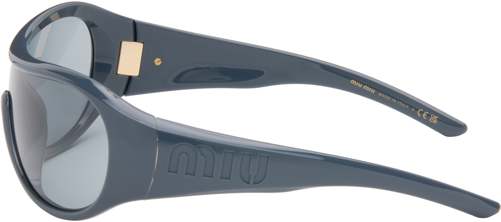 Miu Miu Eyewear: Blue 'Archive 2005' Sunglasses | SSENSE Canada