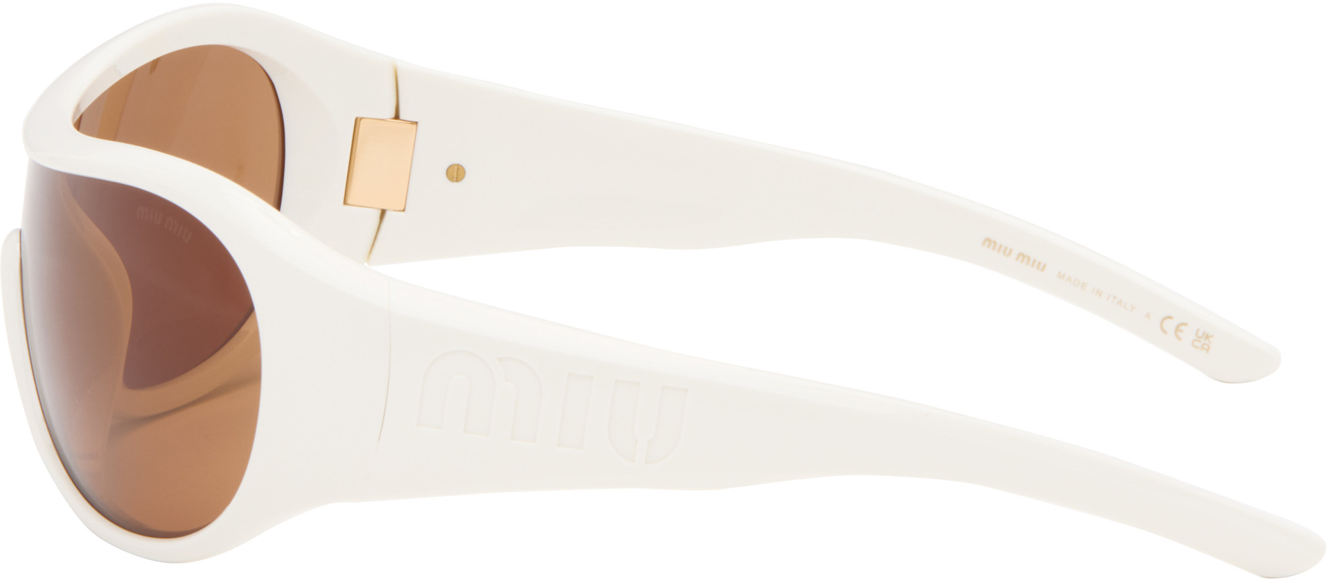 Miu Miu Eyewear: White Ivresse Sunglasses | SSENSE
