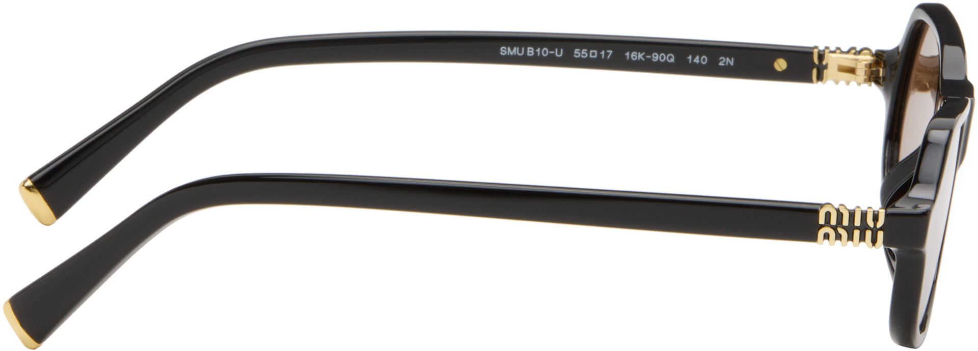 Miu Miu Eyewear - 블랙 렉탱글 선글라스