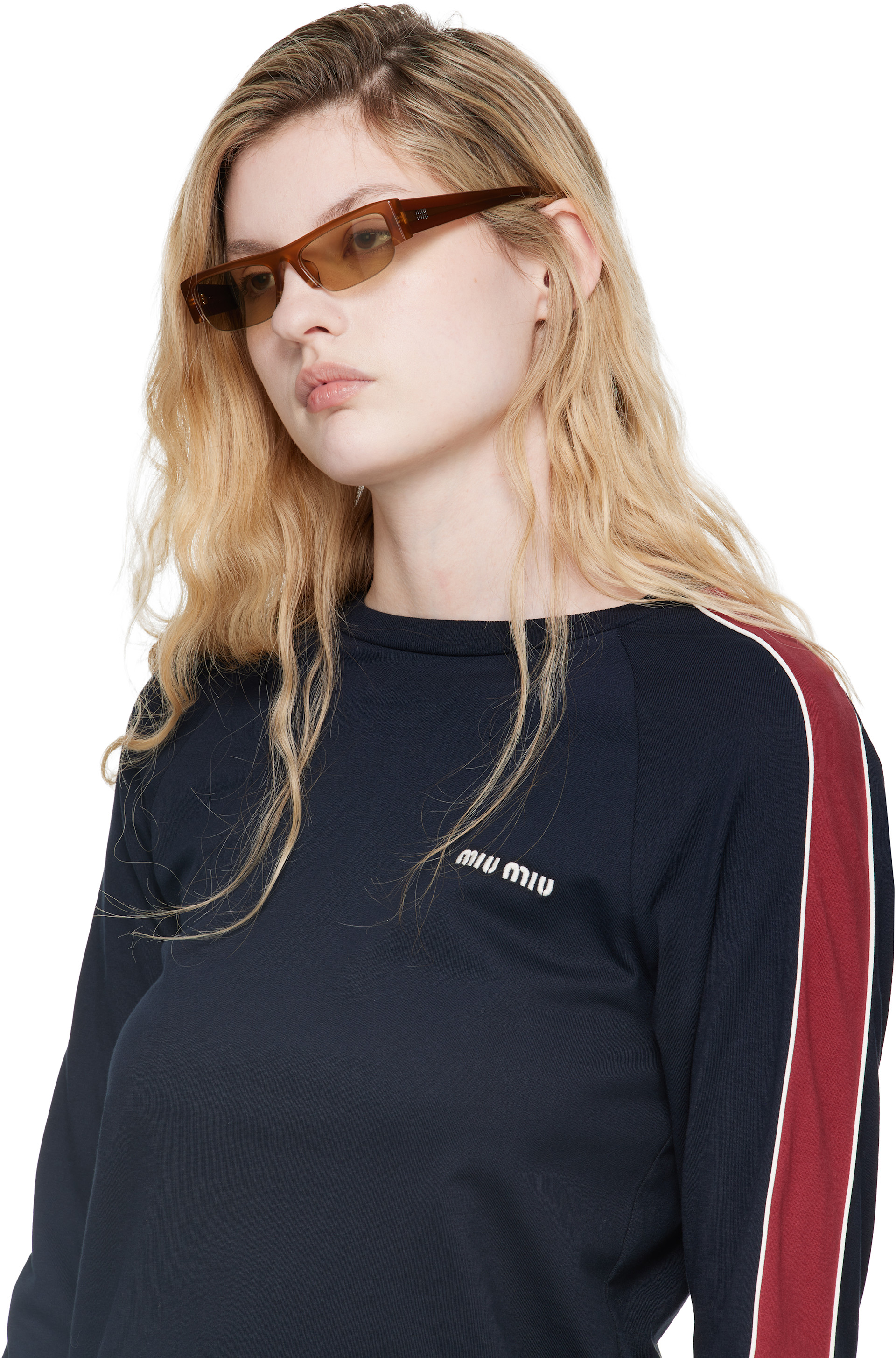 Miu Miu Eyewear: Brown Vedette Sunglasses | SSENSE Canada
