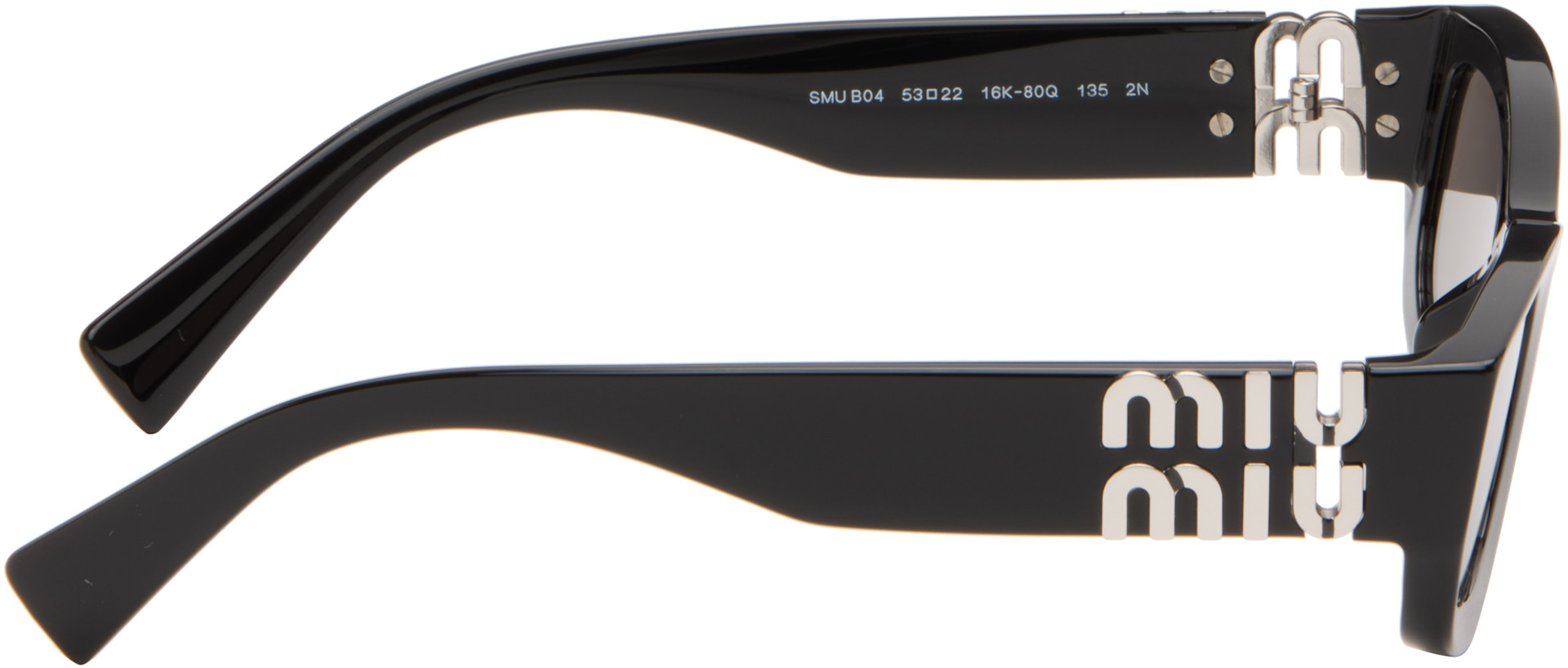Miu Miu Eyewear: ブラック Miu Glimpse サングラス | SSENSE 日本