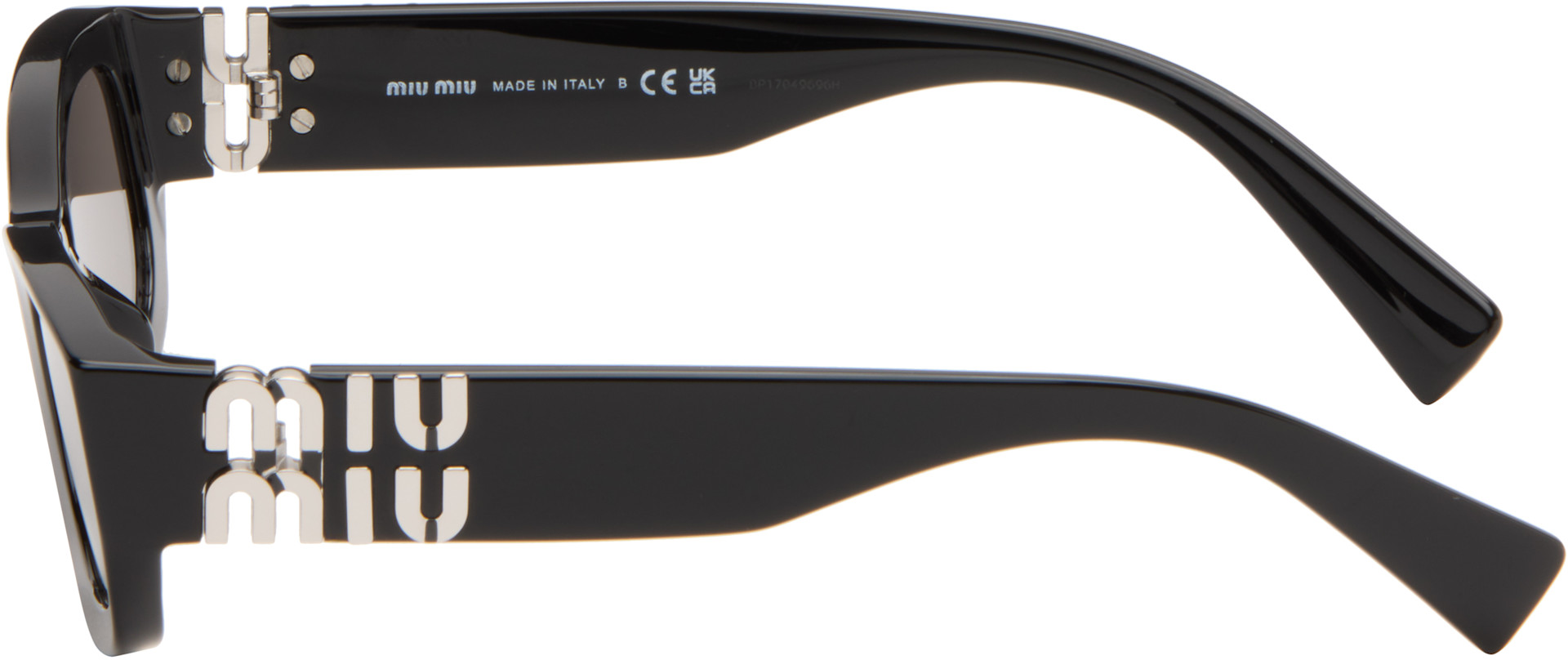 Miu Miu ブラック サングラス Miu Miu Eyewear: ブラック Miu Glimpse サングラス | SSENSE 日本