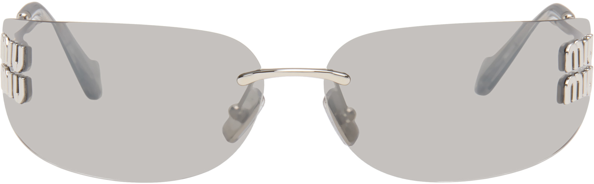 Miu Miu Eyewear: シルバー Aube サングラス | SSENSE 日本