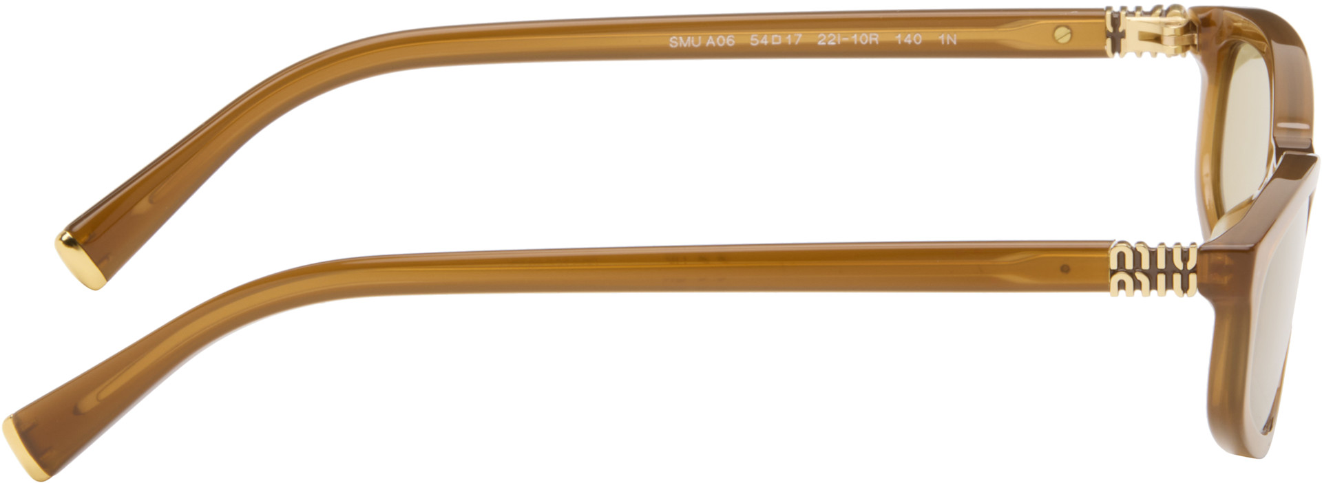 Miu Miu Eyewear - Brown Tortoiseshell Rectangular Sunglasses