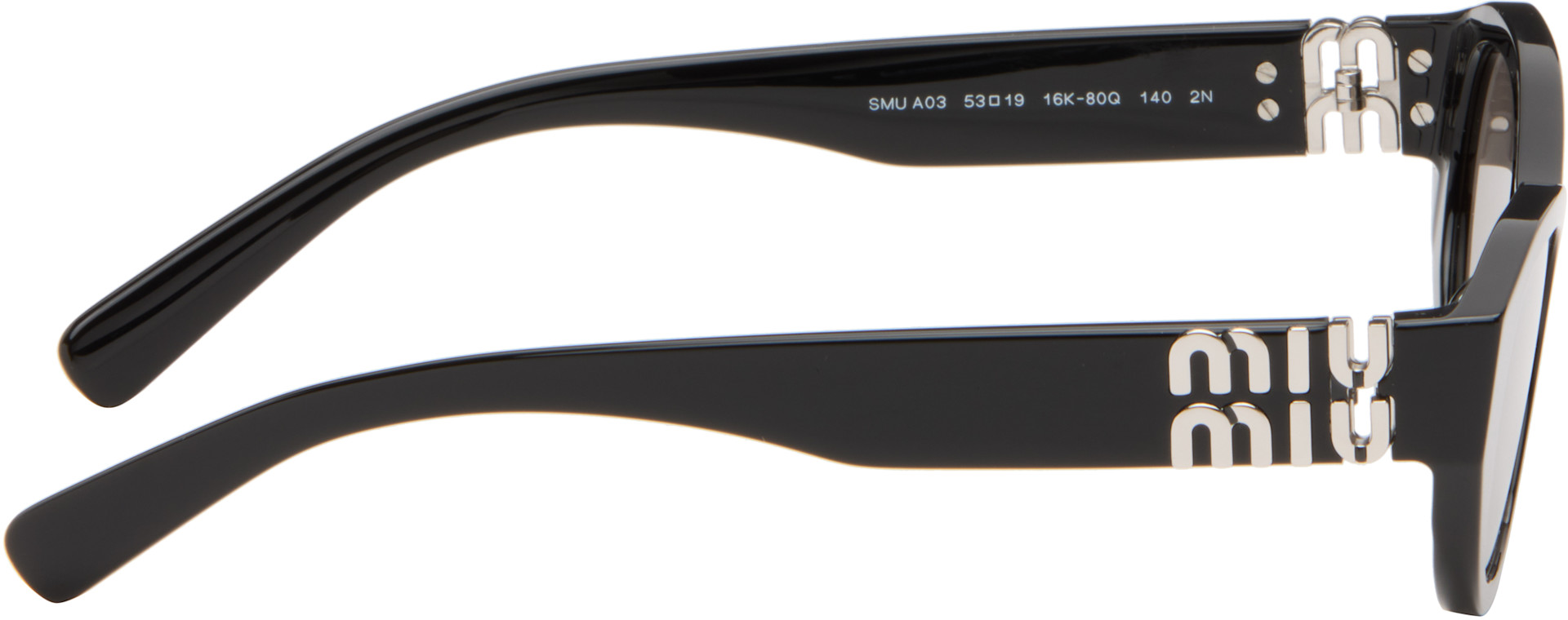Miu Miu Eyewear - Black Rectangular Sunglasses
