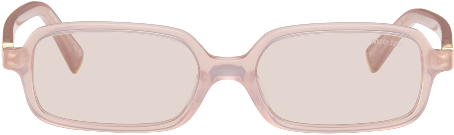 Miu Miu Eyewear: PInk Miu Regard Sunglasses | SSENSE