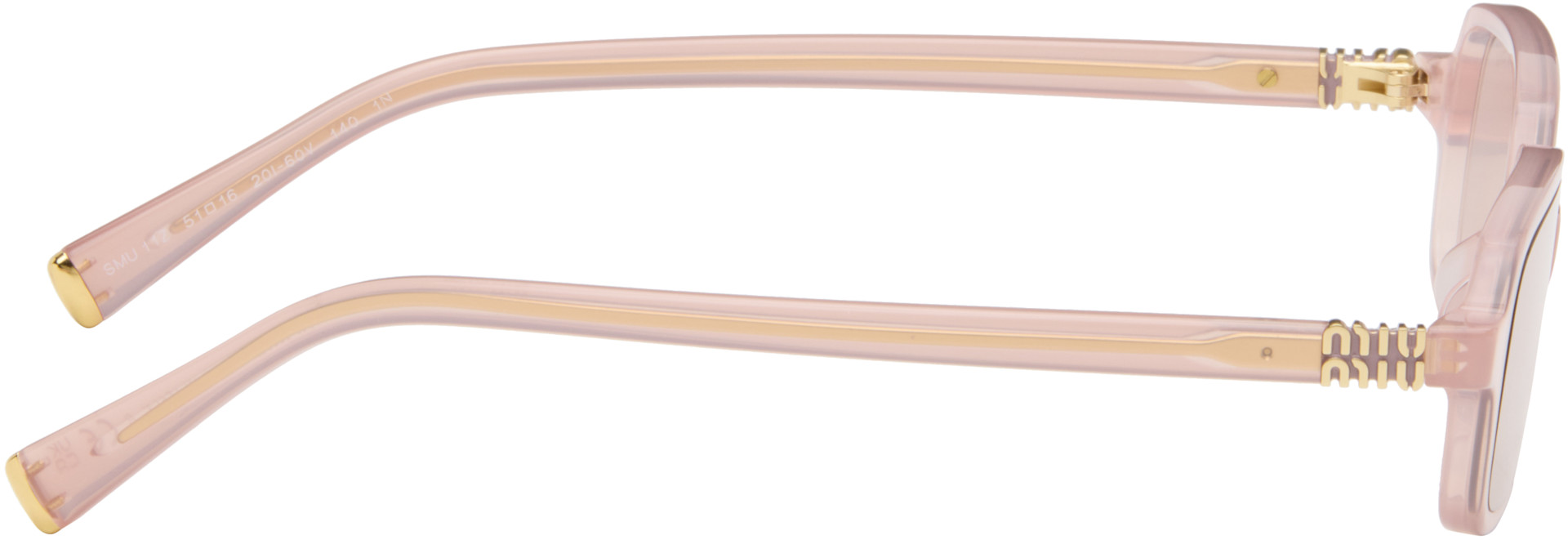 Miu Miu Eyewear: PInk Miu Regard Sunglasses | SSENSE