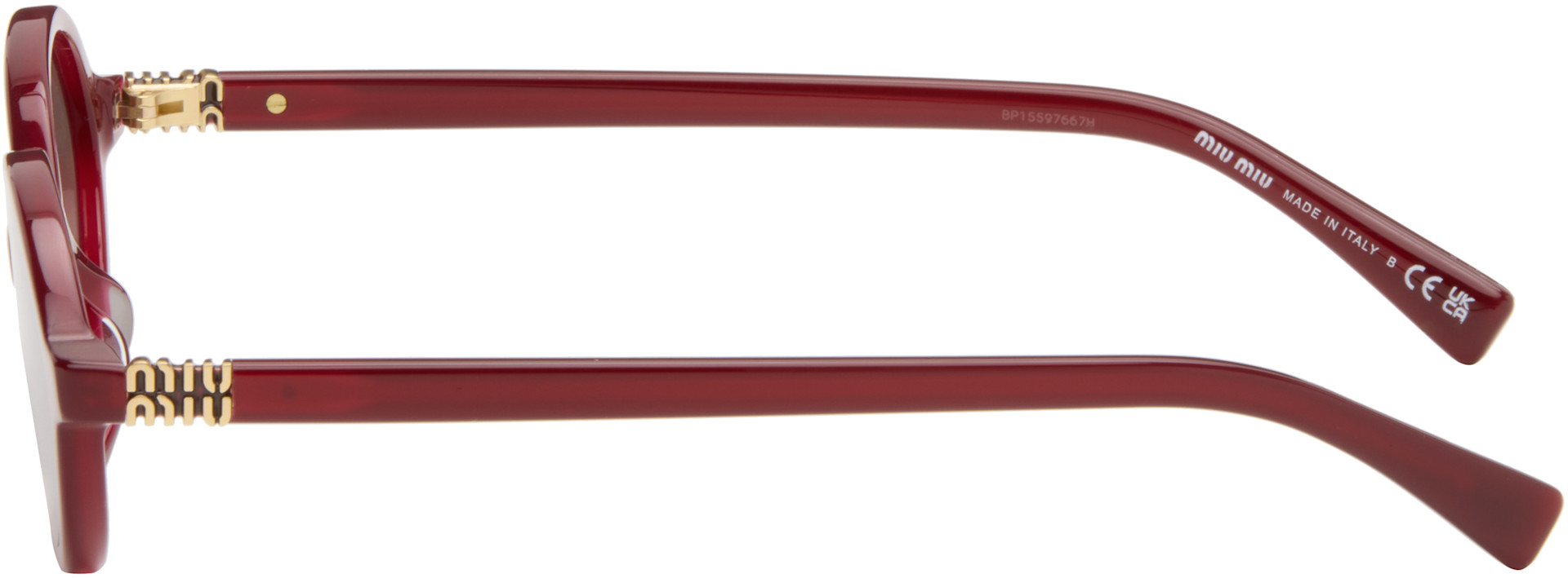 Miu Miu Eyewear: Red Miu Regard Sunglasses | SSENSE