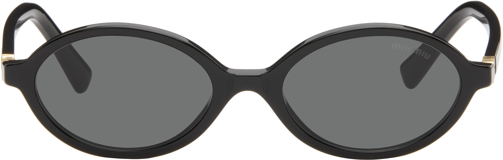 Miu Miu Eyewear: Black Miu Regard Sunglasses | SSENSE