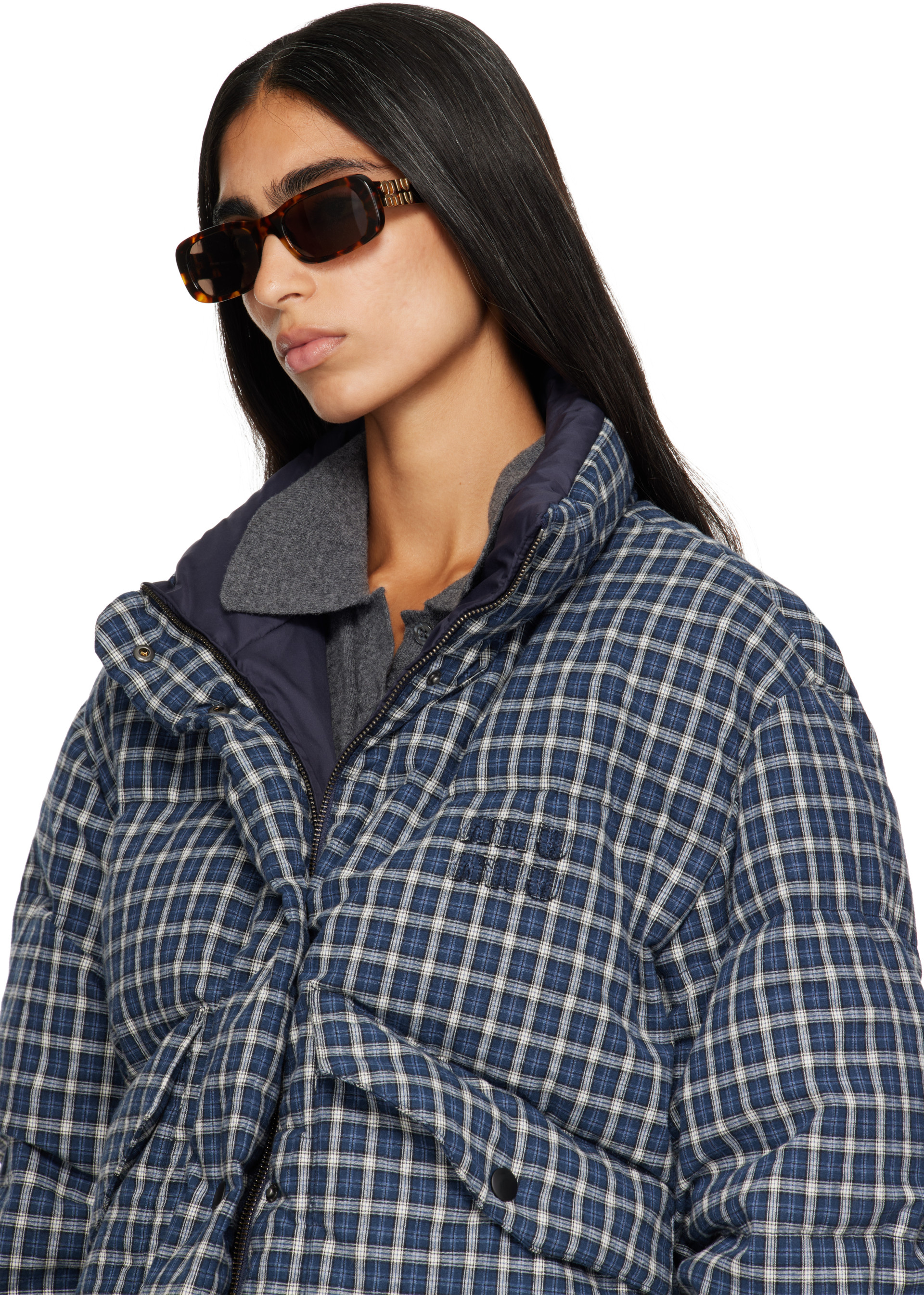 Miu Miu Eyewear - Brown Rectangular Sunglasses