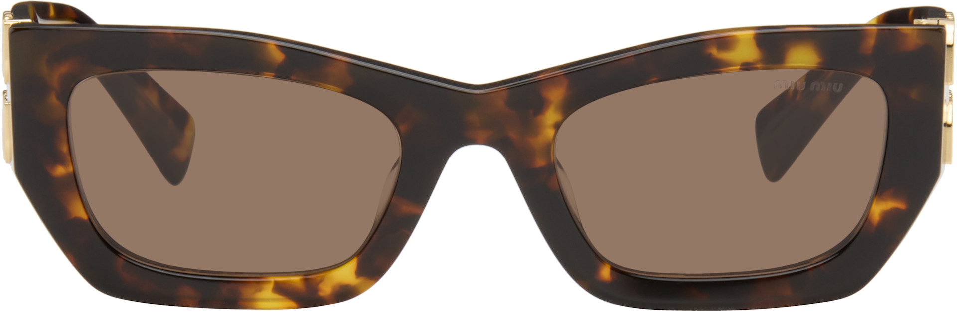 Miu Miu Eyewear: Brown Miu Glimpse Sunglasses | SSENSE