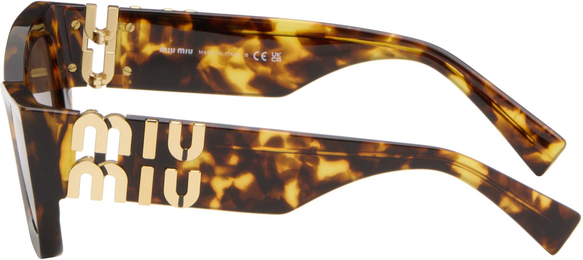 Miu Miu Eyewear: Brown Miu Glimpse Sunglasses | SSENSE