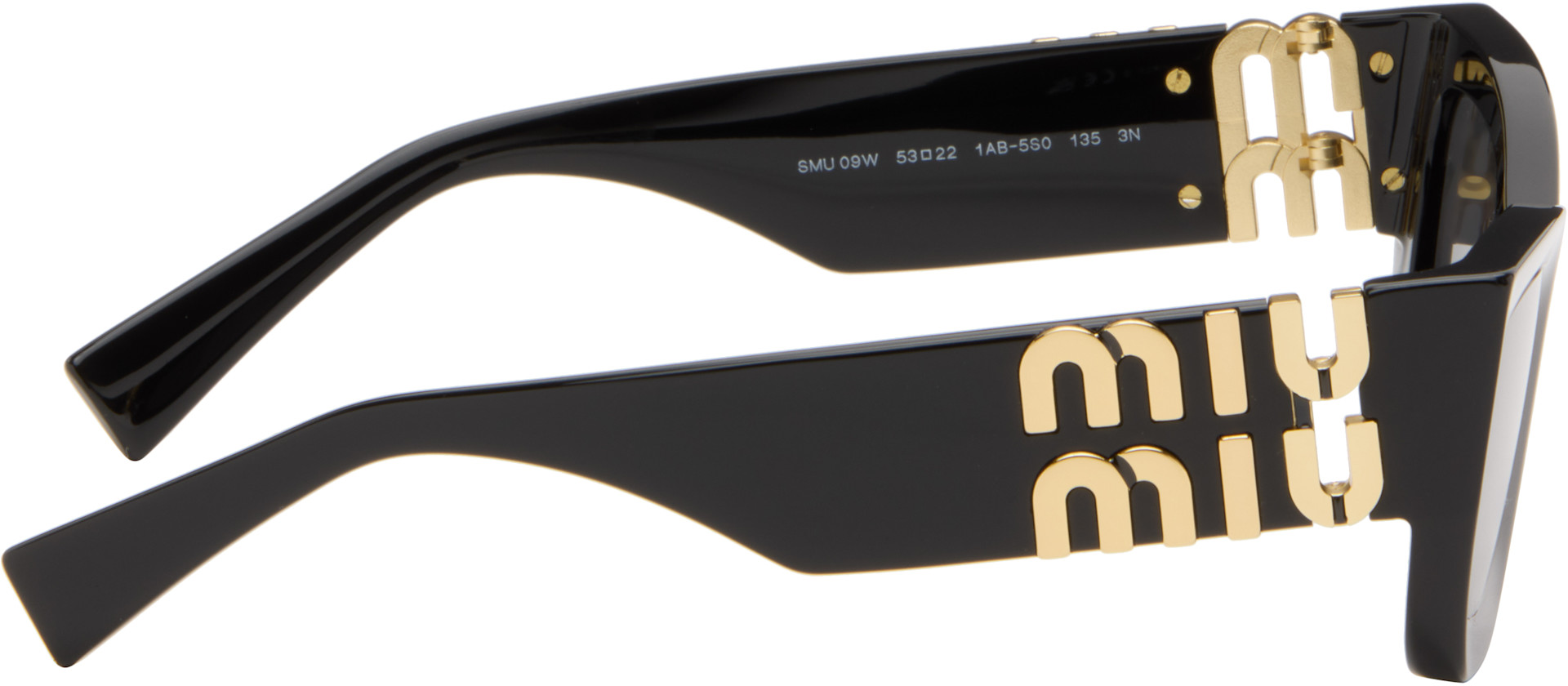 Miu Miu Eyewear: ブラック Miu Glimpse サングラス | SSENSE 日本