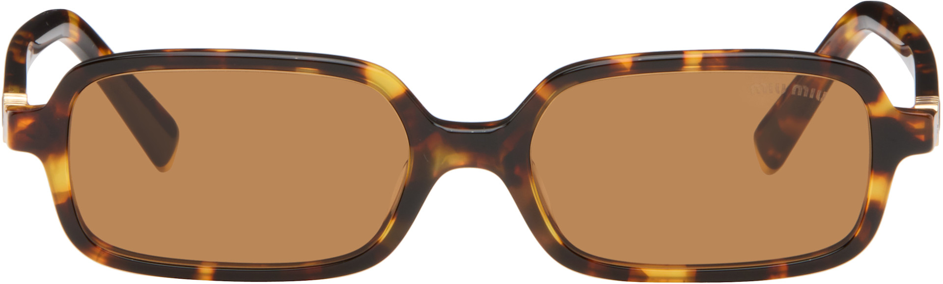 MIU MIU ブラウングラデーション サングラス Miu Miu Eyewear: ブラウン 'Miu Regard' サングラス | SSENSE 日本