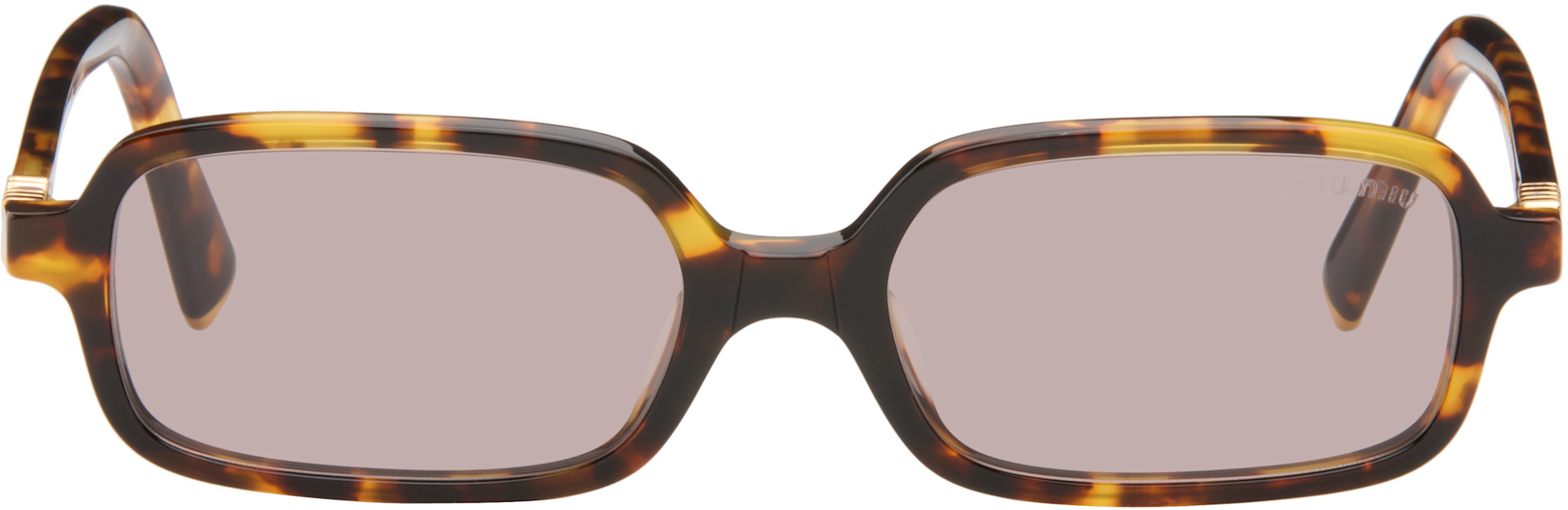 Miu Miu Tortoiseshell Frame Sunglasses with Brown Lenses Miu Miu Eyewear: Brown Miu Glimpse Sunglasses | SSENSE  main image 4