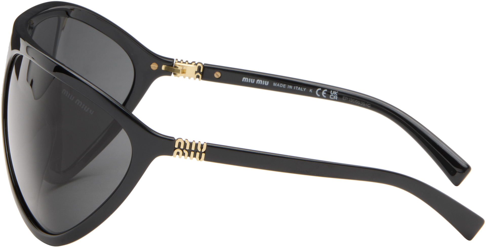 Miu Miu Eyewear: Black Mask Sunglasses | SSENSE