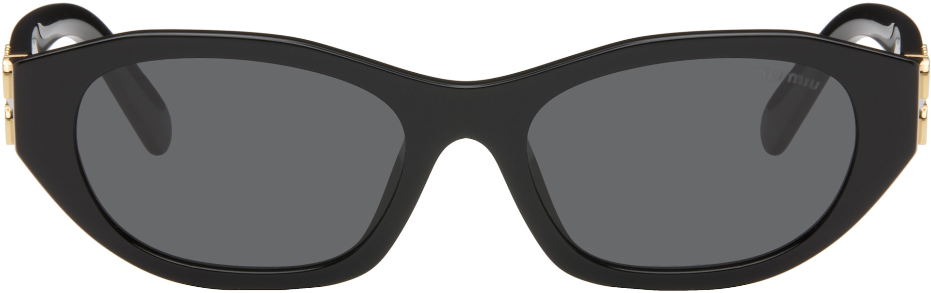 Miu Miu Eyewear: ブラック Classic Subtle Cateye サングラス
