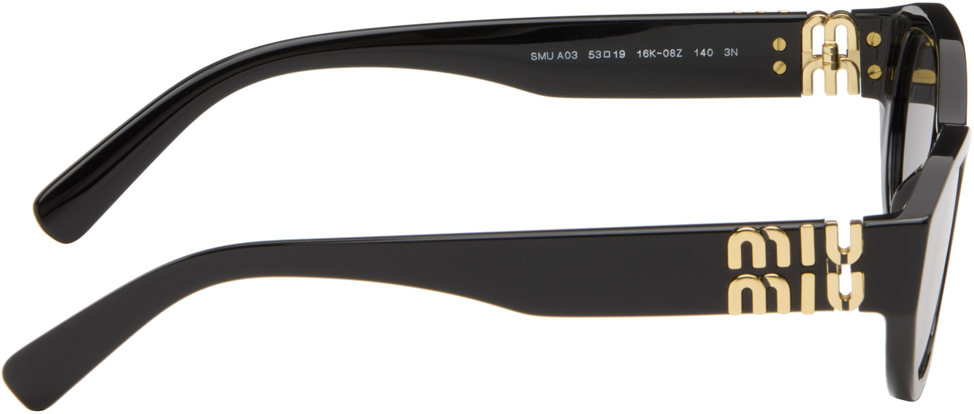 Miu Miu Eyewear: ブラック Classic Subtle Cateye サングラス