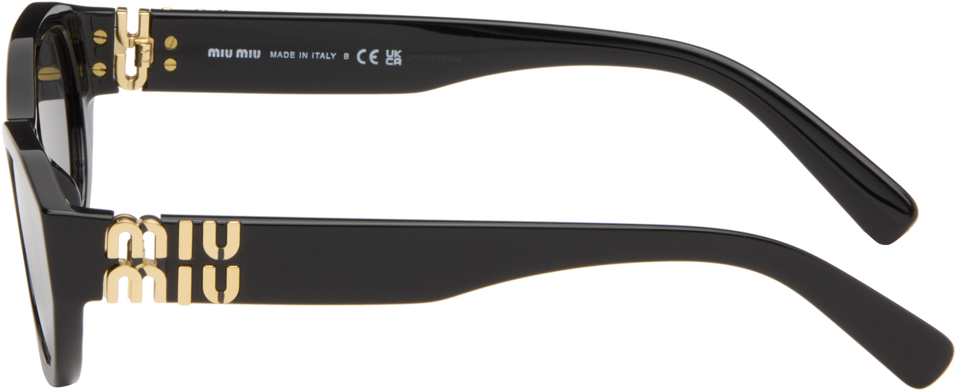 Miu Miu Eyewear: Black Classic Subtle Cateye Sunglasses | SSENSE