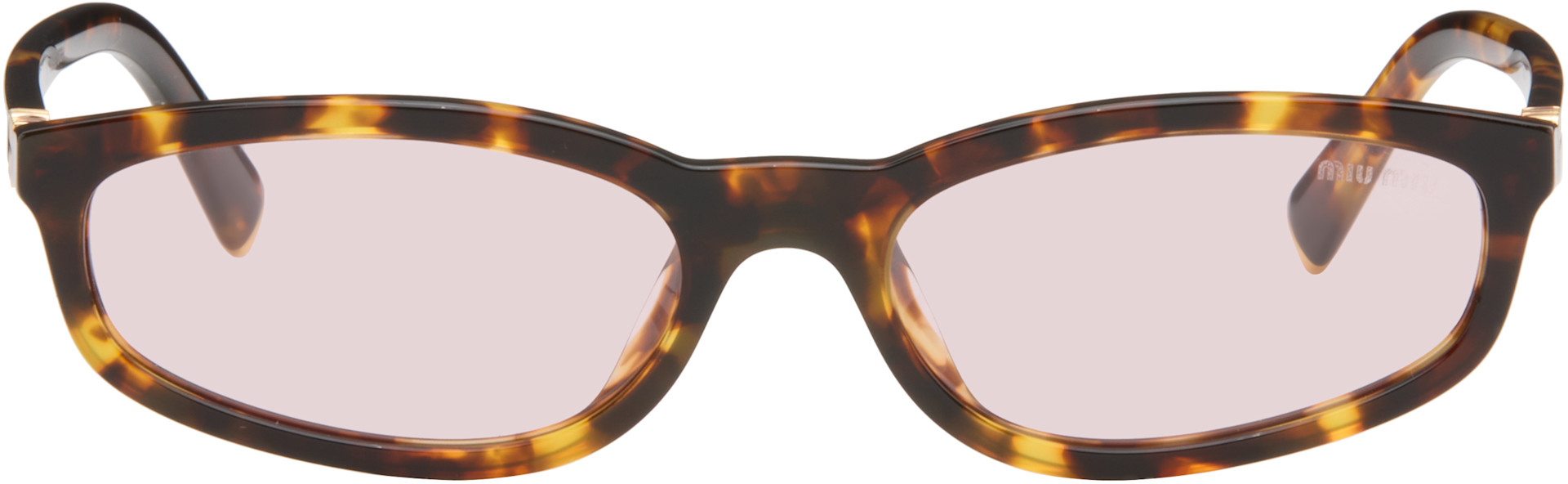 Miu Miu Eyewear: ブラウン 'Miu Regard' サングラス | SSENSE 日本