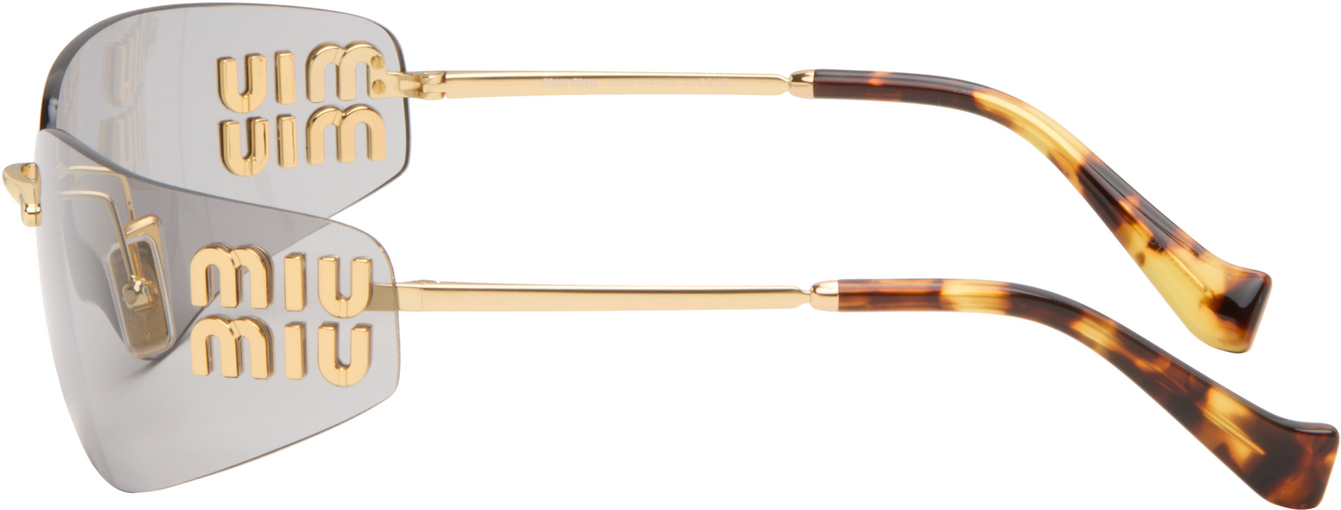 Miu Miu Eyewear: ゴールド Aube サングラス | SSENSE 日本