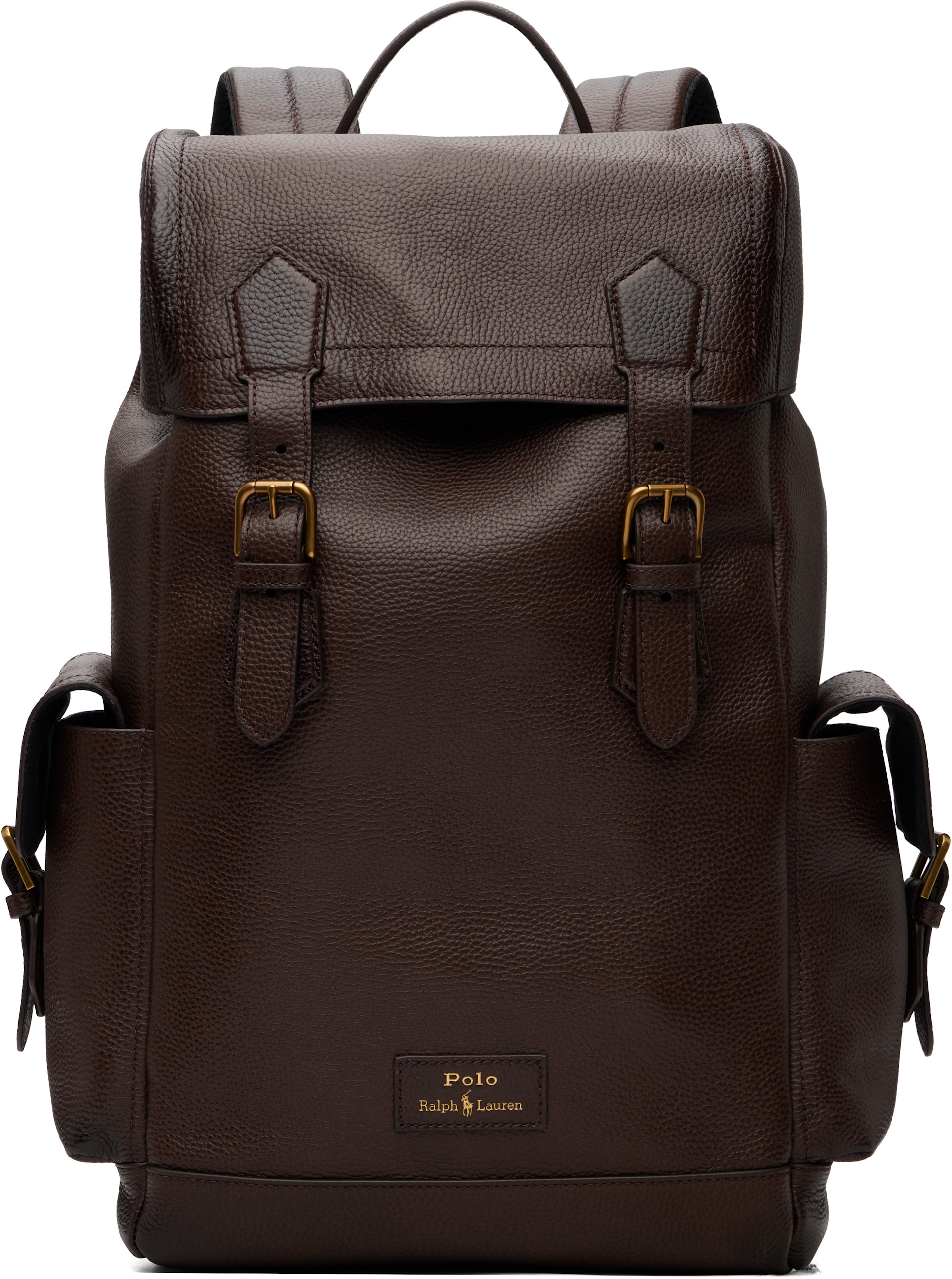 Polo Ralph Lauren - Brown Pebbled Leather Backpack
