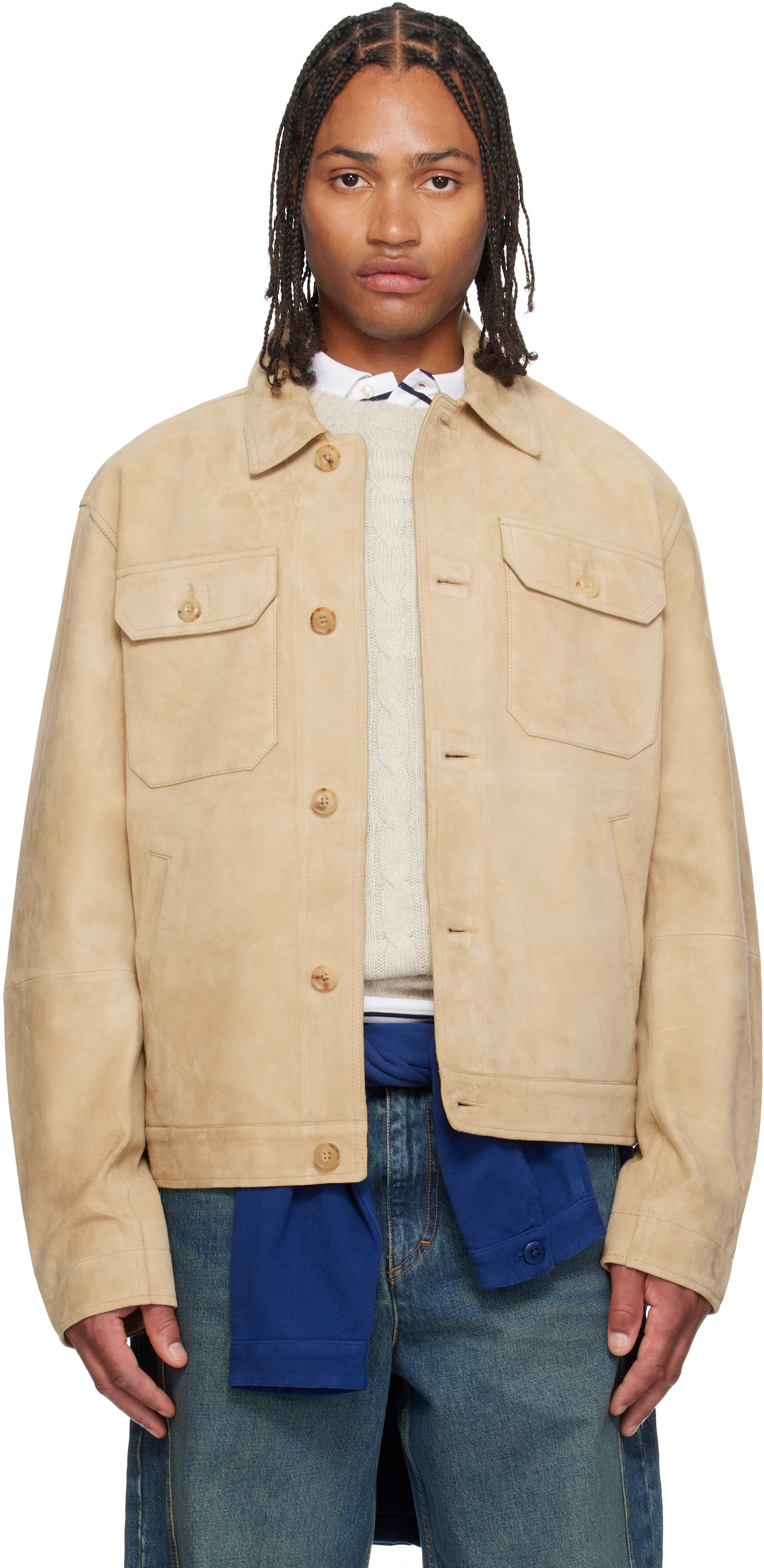 Polo Ralph Lauren: ベージュ 'The Ashdale' スエードジャケット