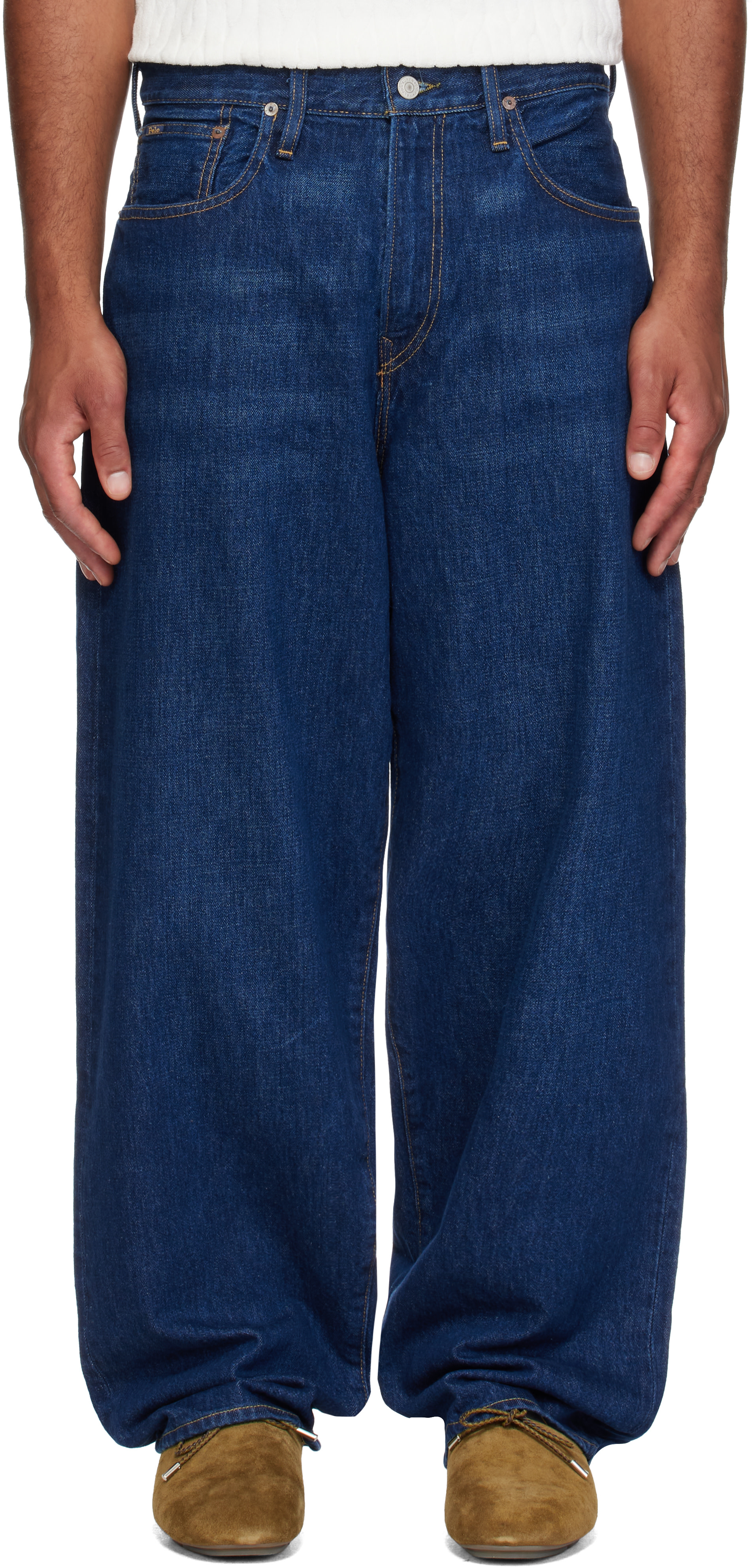 Polo Ralph Lauren: Blue Rivington Relaxed Jeans | SSENSE