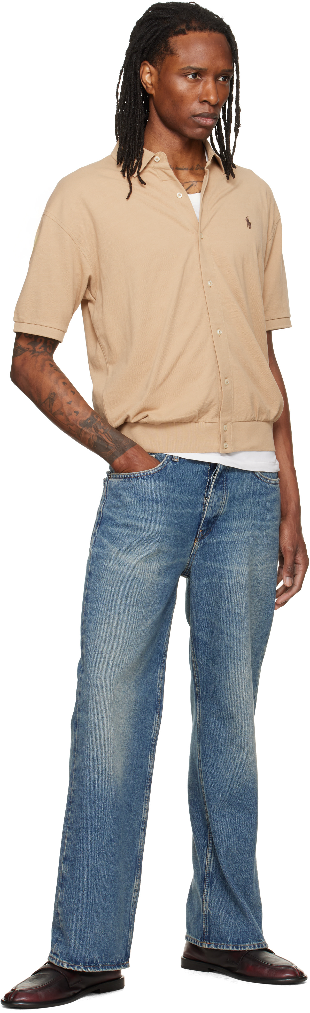 Polo Ralph Lauren: ベージュ Collared Sport 半袖シャツ | SSENSE 日本
