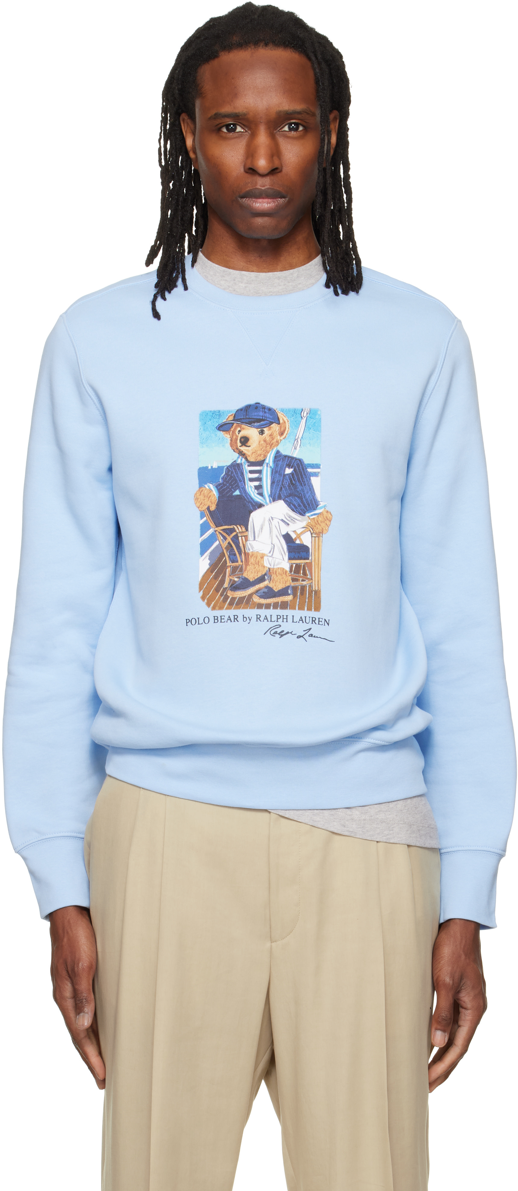 Polo Ralph Lauren: ブルー Polo ベア フリース スウェットシャツ