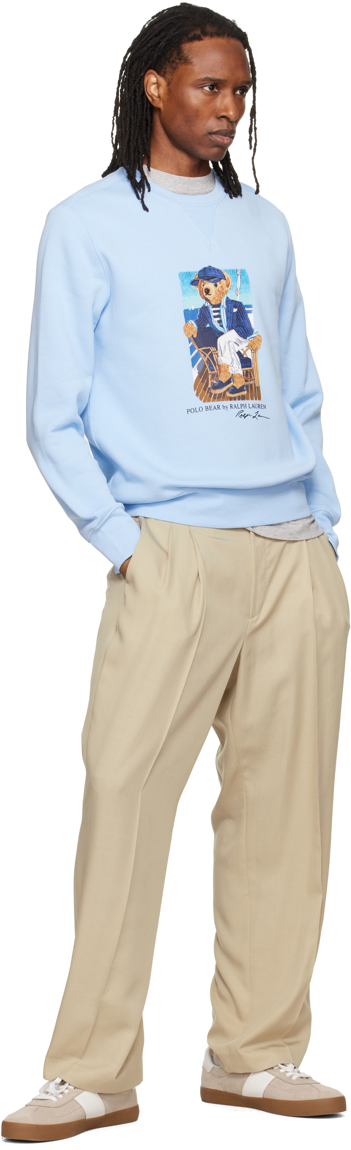 Polo Ralph Lauren: ブルー Polo ベア フリース スウェットシャツ