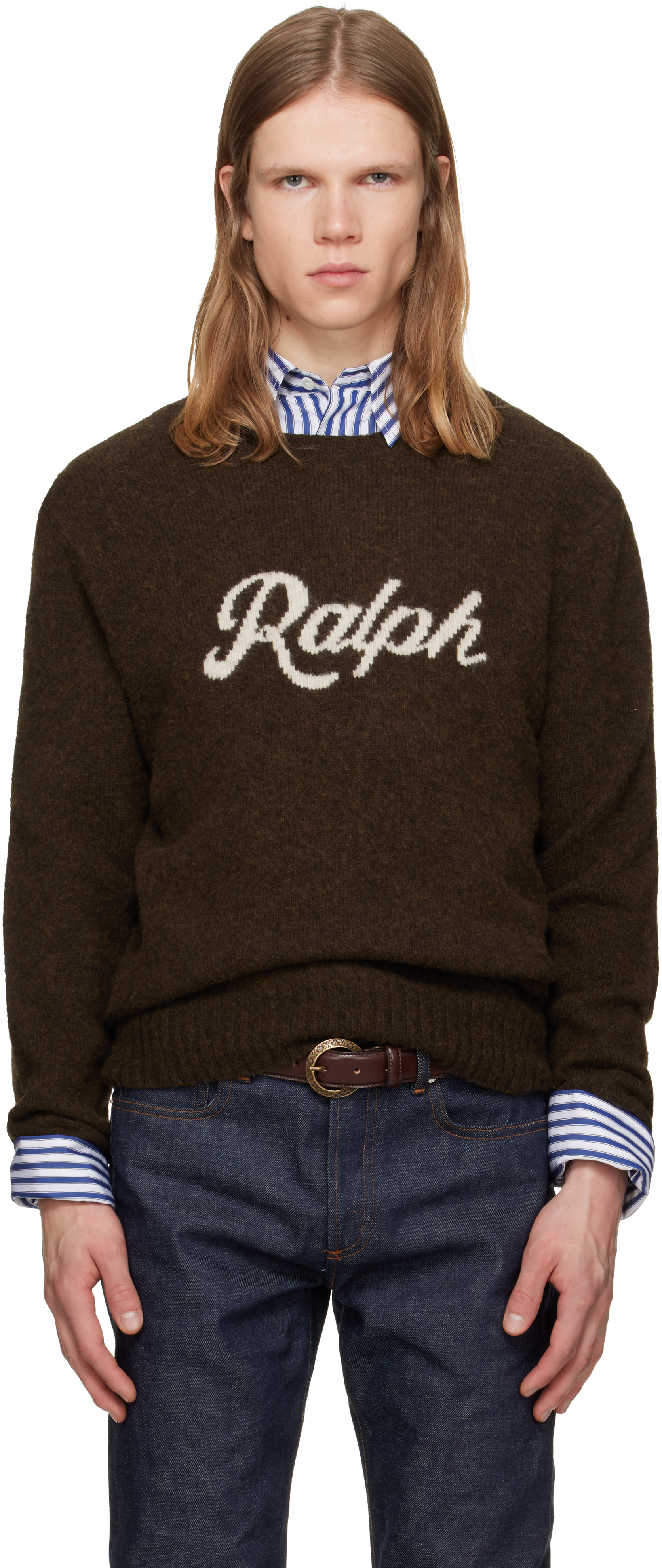 Polo Ralph Lauren - Pull brun à logo